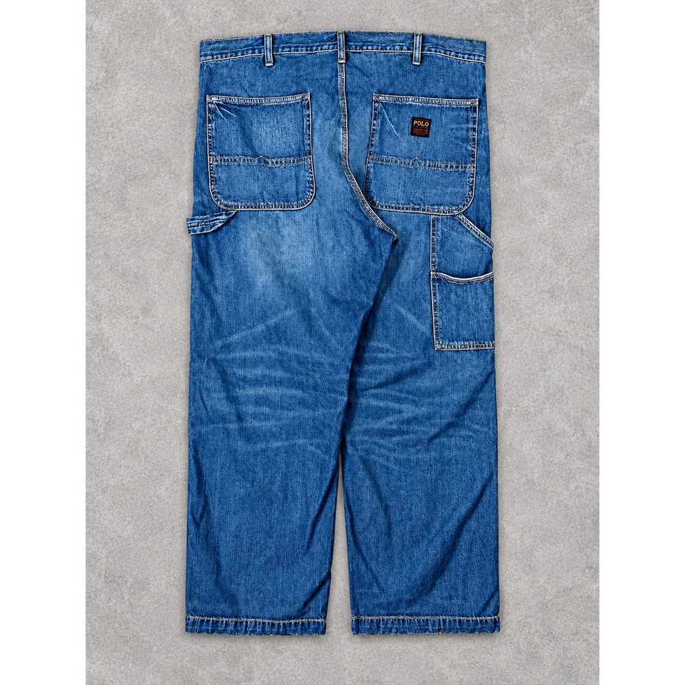 Polo Ralph Lauren Carpenter Jeans Mens 38x30 Blue Denim Utility Painter Heritage